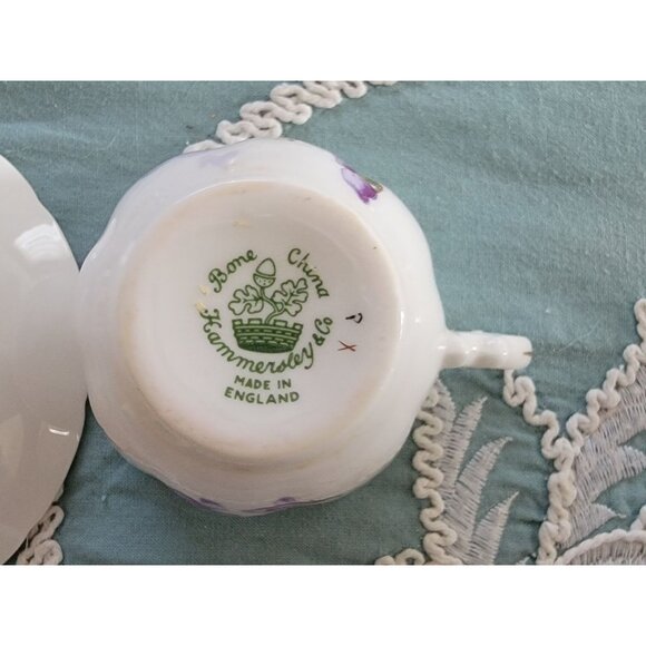 Hammeredley Victorian Violets Bone China Teacup & Saucer Set Made In England - Picture 4 of 5